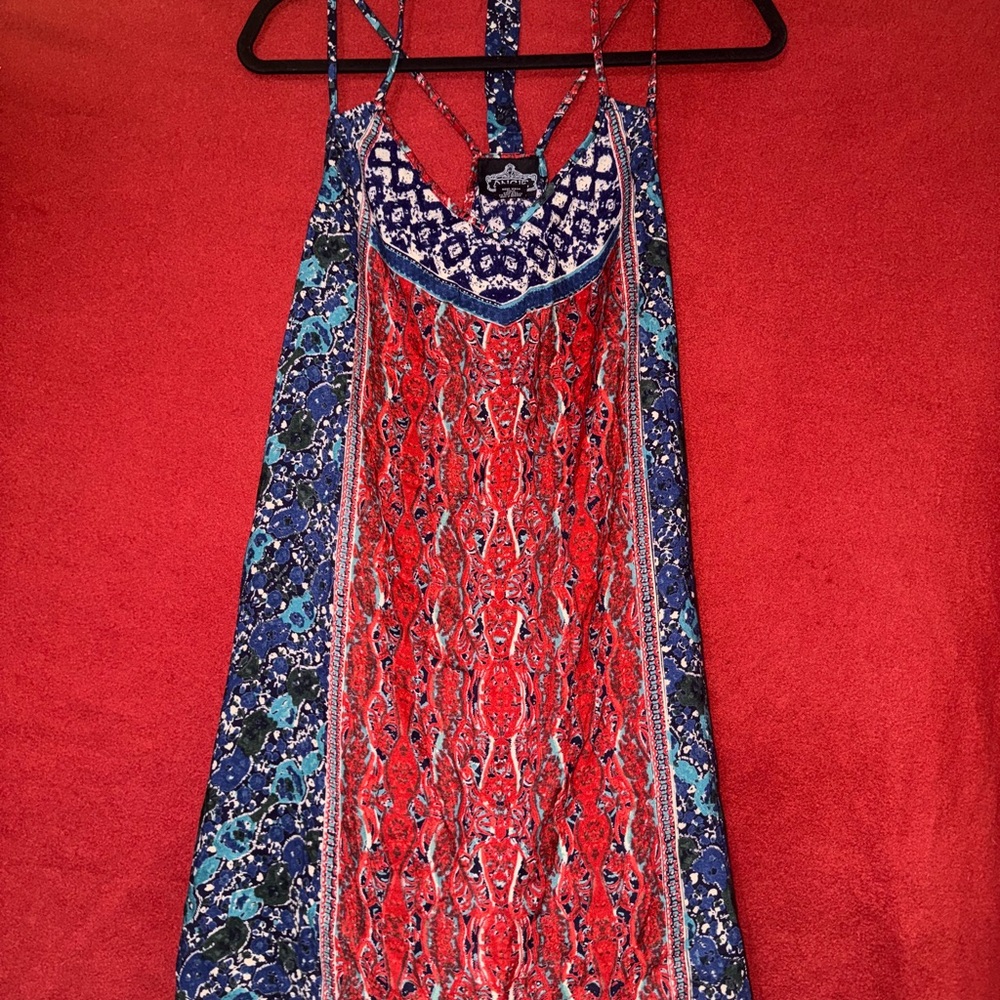 Angie Red and Blue Patterned Dress